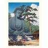 Japanischer Druck, Der große Buddha von Kamakura, Kawase Hasui