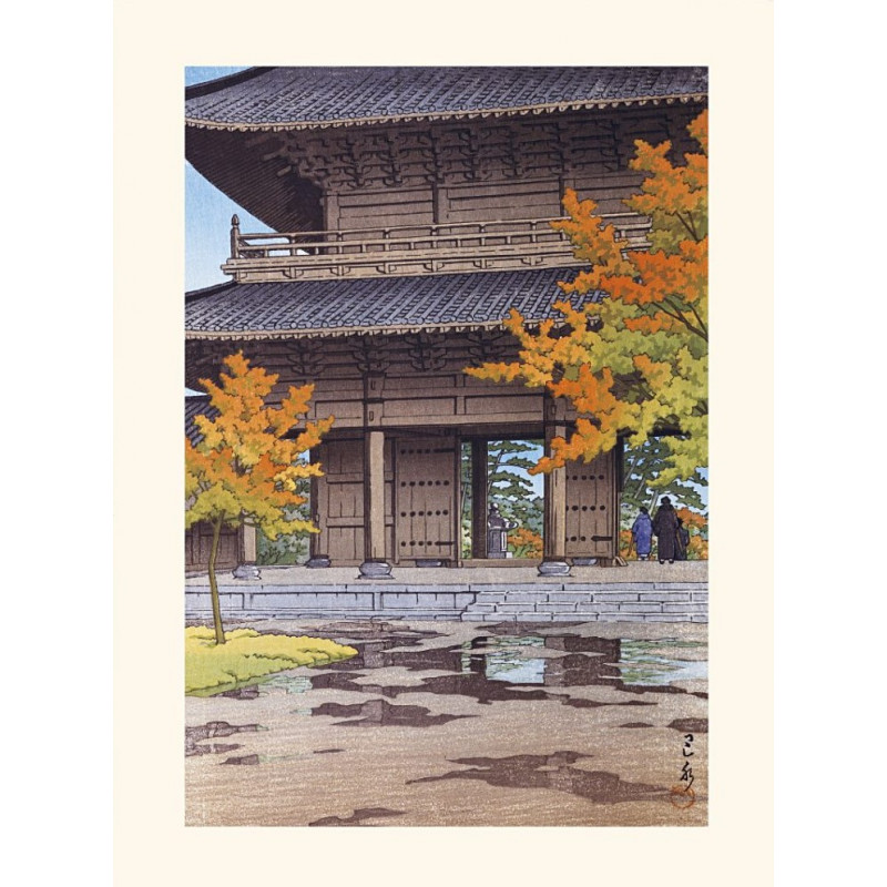 Estampe japonaise, Averse d’automne au Temple Nanzenji à Kyoto, Kawase Hasui