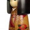 bambola di legno giapponese - kokeshi, KANTSUBAKI, rosso