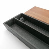 Japanischer Räucherstäbchenhalter aus Gusseisen mit zwei Fächern, GENJIKOU Holzdeckel, schwarz