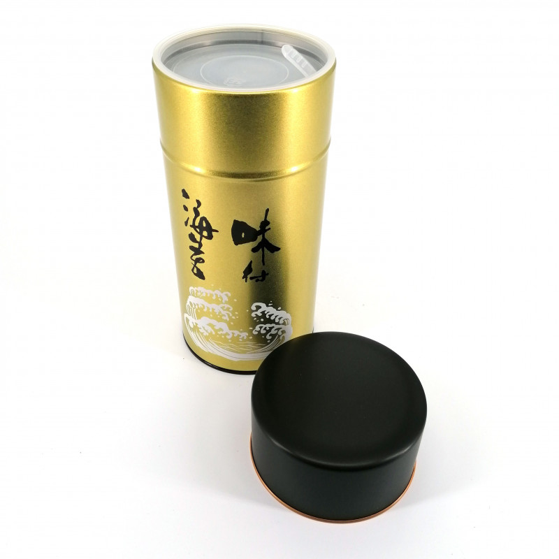 Große japanische Teedose aus Metall, 300 g, gold, AJITSUKE NORI