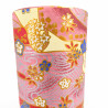 Japanese tea box made of washi paper, SHIKISAI, pink