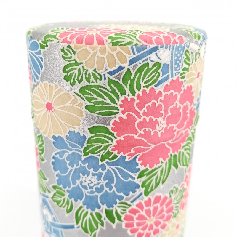 Caja de té japonesa de papel washi, YAYOI GOSHO, plateado