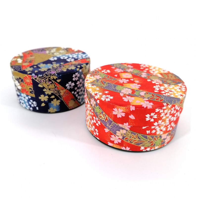 Japanese tea box made of washi paper, RUBANS, red