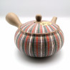 Japanese teapot tokoname kyusu, GYO, multicolored lines