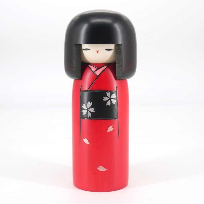 Poupée japonaise kokeshi rouge kimono formel, HARE GI