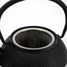 Schwarz emaillierte japanische Teekanne aus Gusseisen, ROJI ARARE, 0.4lt