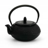 Schwarz emaillierte japanische Teekanne aus Gusseisen, ROJI ARARE, 0,6lt