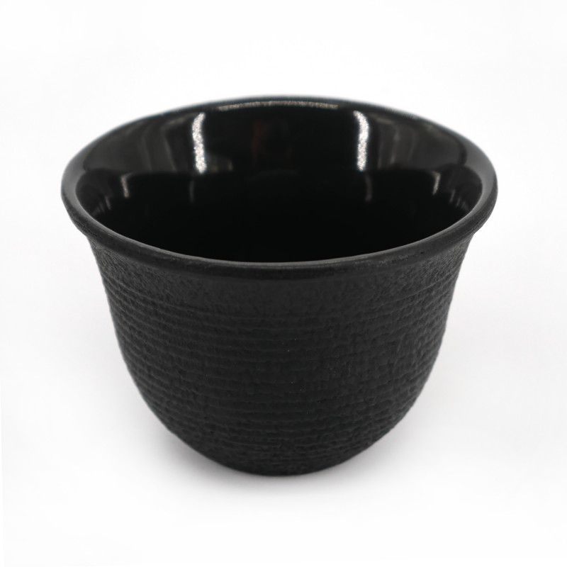 Black enameled Japanese cast iron mug, ROJI ITOME