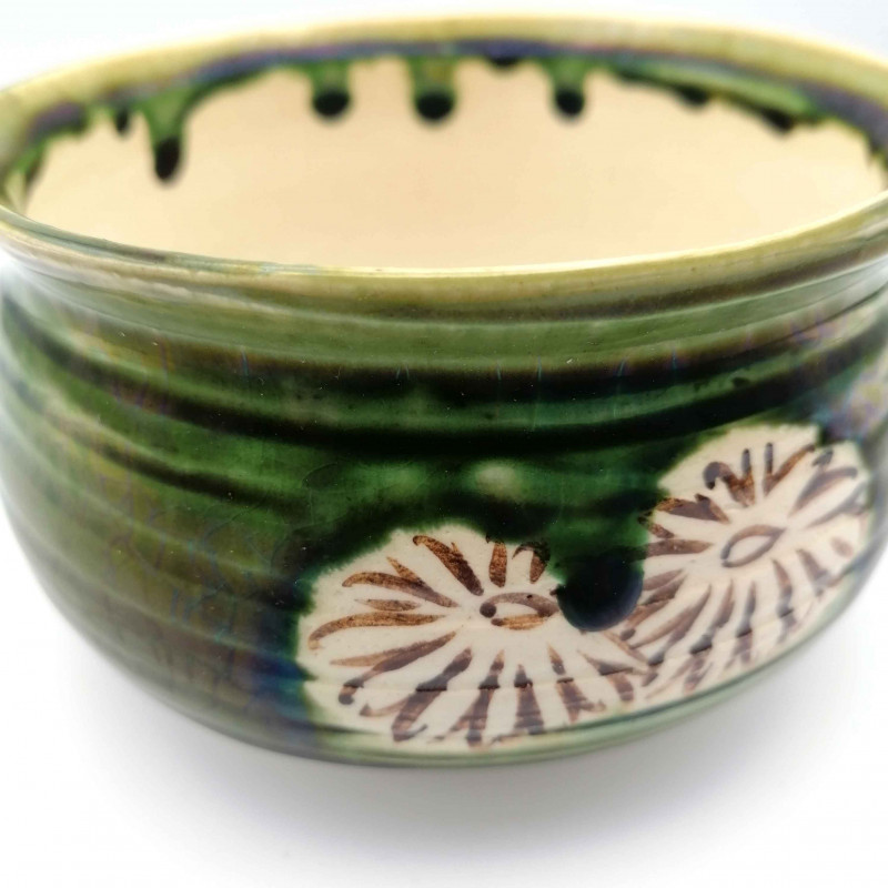 Cooling bowl, MIDORI KIKU, green and chrysanthemums