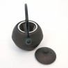 round cast iron teapot from Japan, OIHARU TEMARI 0,5lt, copper black