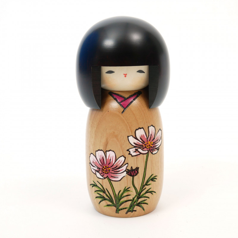 Japanese kokeshi doll stories of cosmos flowers, HANA MONOGATARI KOSUMOSU