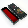 Boîte de rangement japonaise noire en résine motif fleur et papillon, MIYABINO