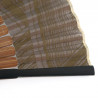 Abanico japonés de bambú y algodón marrón, KURUMI, 22cm