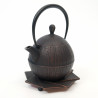 Japanese copper-colored cast iron teapot from Japan, ITCHU-DO KOTO + trivet