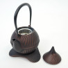 Japanese Cast Iron Teapot, copper color, ITCHU-DO, TSUBOMI, + trivet