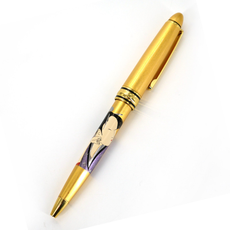 Goldene Kugelschreiber, schwarze Tinte, in einer Box, UTAMARO, drucken