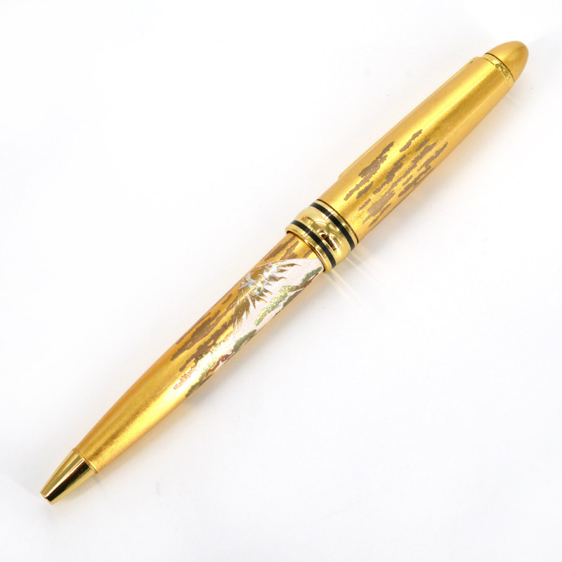 Golden ballpoint pen in a box, SHIROFUJI, mont fuji