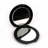 Specchio tascabile rotondo giapponese in resina nera con motivo glicine, FUJI, 7cm