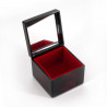 Japanische Aufbewahrungsbox aus schwarzem Kunstharz mit Schmetterlingsmotiv, MUSASHINO, 6,5x6,5x5,2cm