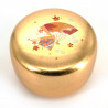 Boîte de rangement japonaise dorée en résine motif éventails, SENMEN, 8.8cm