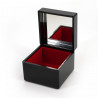 Caja de almacenamiento japonesa de resina negra con patrón de abanico, SENMEN, 8x8x6.5cm