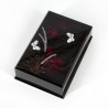 Scatola portaoggetti giapponese in resina nera con motivo a farfalla, MUSASHINO, 9,5x8x2,8 cm