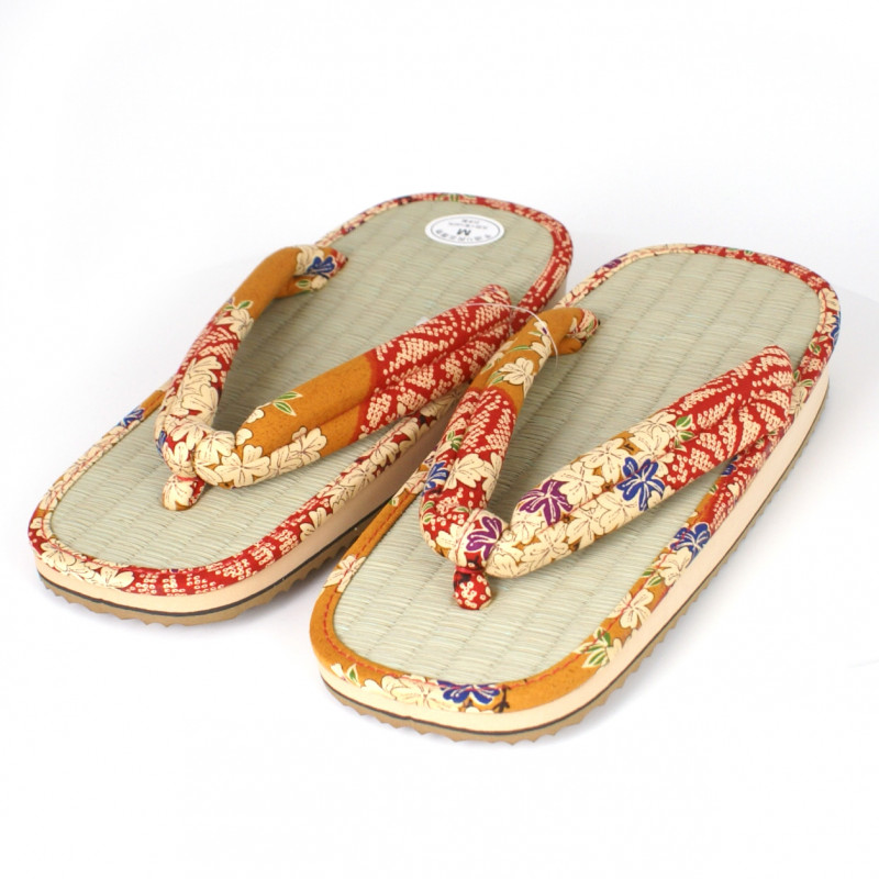 paio di sandali giapponesi - Zori paglia goza, NAOMI, giallo