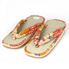 paire de sandales japonaises - Zori paille goza, NAOMI, jaune
