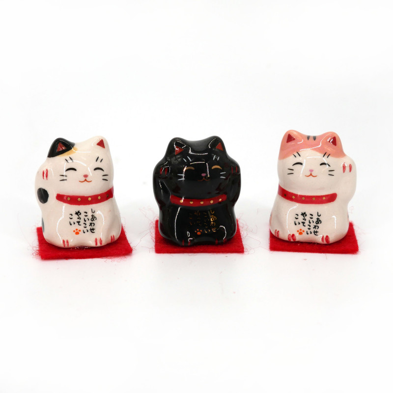 set di 6 gatti giapponesi, MANEKINEKO, portafortuna