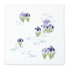 Japanese cotton handkerchief with blue iris pattern, AOI KOSAI, 35 x 35 cm