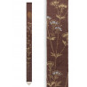 Feiner japanischer Wandteppich aus braunem Hanf handbemalt mit Herbstblumenmuster, AKI NO HANA, 10x170cm