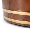 Bandeja grande de resina, diseño de madera marrón y líneas doradas - MOKU