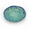 Kleiner japanischer Keramikbehälter, türkisfarbene Blume, SOSU