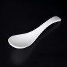 Japanese ceramic spoon, YUNAITEDDO, white with patterns