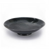 Large black Japanese soup plate, KONSEKI, black drips