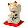 chat porte-bonheur japonais Manekineko en céramique 7744