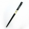 Par de palillos japoneses en madera natural negra con diseño de dragón dorado o plateado, WAKASA NURI SEIRYU, 24 cm