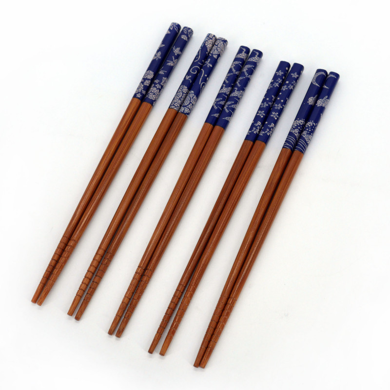 Set of 5 pairs of chopsticks, SUTENDOGURASU, 22.5 cm