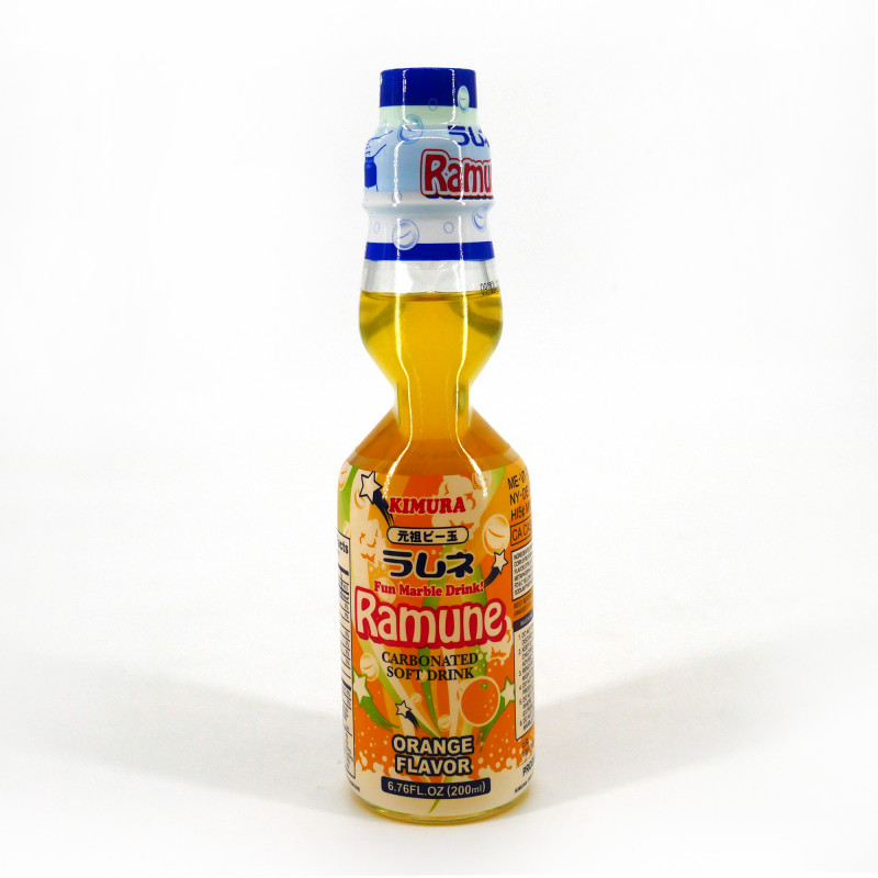 Japanese Ramune lemonade - KIMURA GANSO RAMUNE ORANGE - 200ml