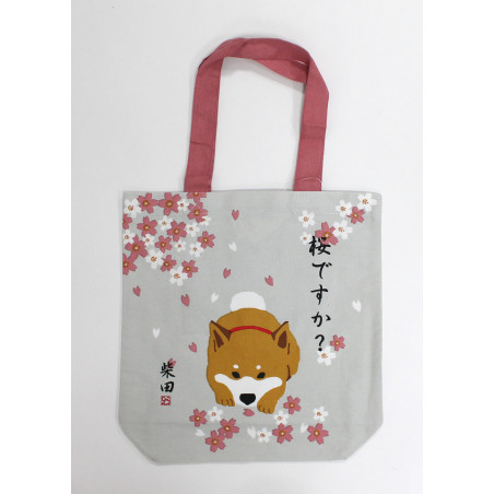 Bolso tamaño A4 de algodón verde japonés, perro shiba de viaje, RYOKO SHIBAINU