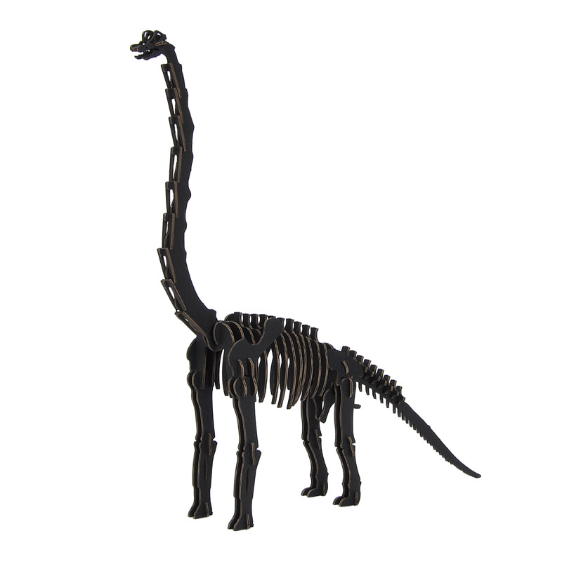 Modelo de dinosaurio Triceratops negro en cartón, TORIKERATOPUSU