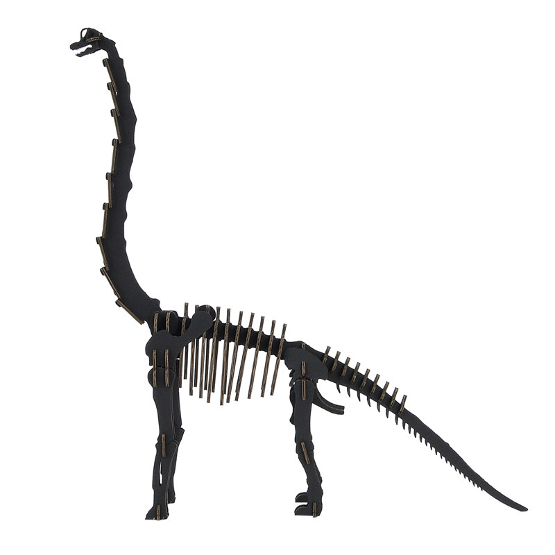 Schwarzes Triceratops-Dinosauriermodell aus Pappe, TORIKERATOPUSU