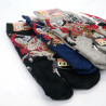 Calzini tabi in cotone giapponese Samurai a cavallo, BUSHI, colore a scelta, 25 - 28 cm