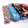 Calcetines tabi japoneses de algodón con estampado de flores y niñas, MUSUME, color a elegir, 22 - 25cm