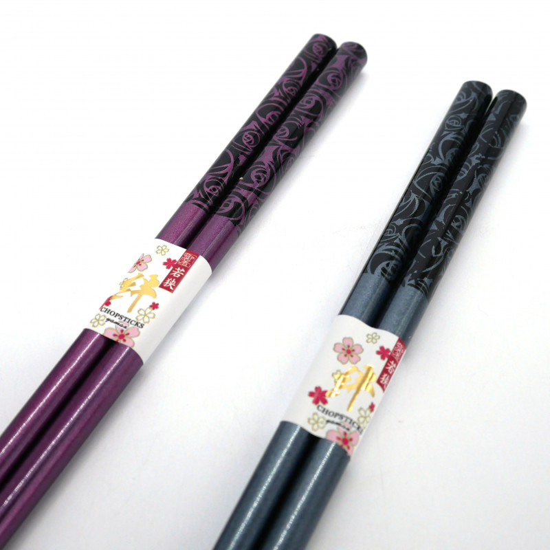 Par de palillos japoneses con estampado, HIGEZENMAI, color de su elección, 23 cm