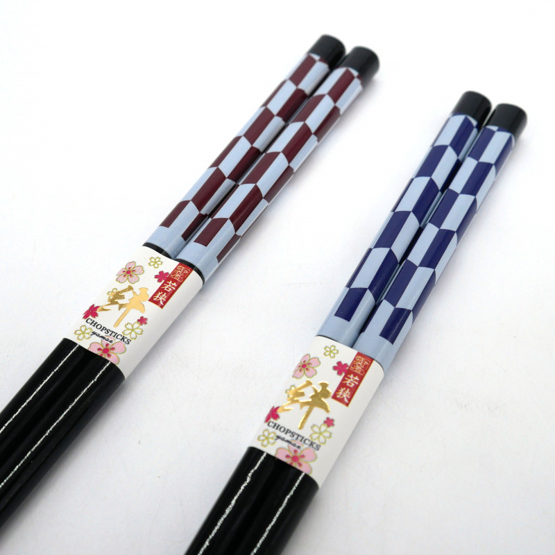 Par de palillos japoneses con patrón yabane, YABANE, color a elección, 23 cm
