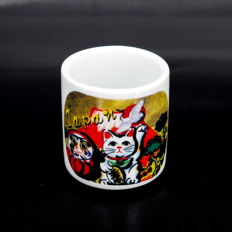 set de 5 tasses à saké japonaises 5 images de personnages, NIHONGO NO MOJI