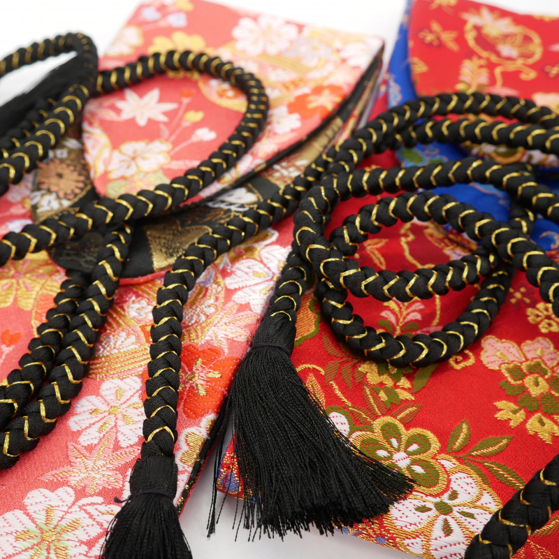 Traditional Japanese reversible belt, KINRAN KIKU, color of your choice