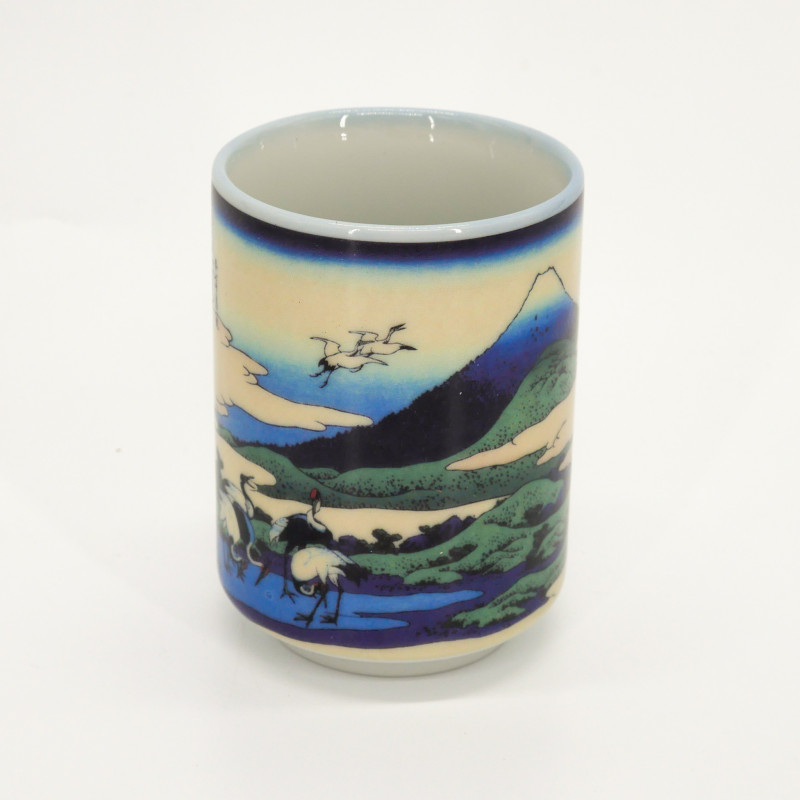Set di 4 tazzine giapponesi in ceramica, paesaggi, FUKEI